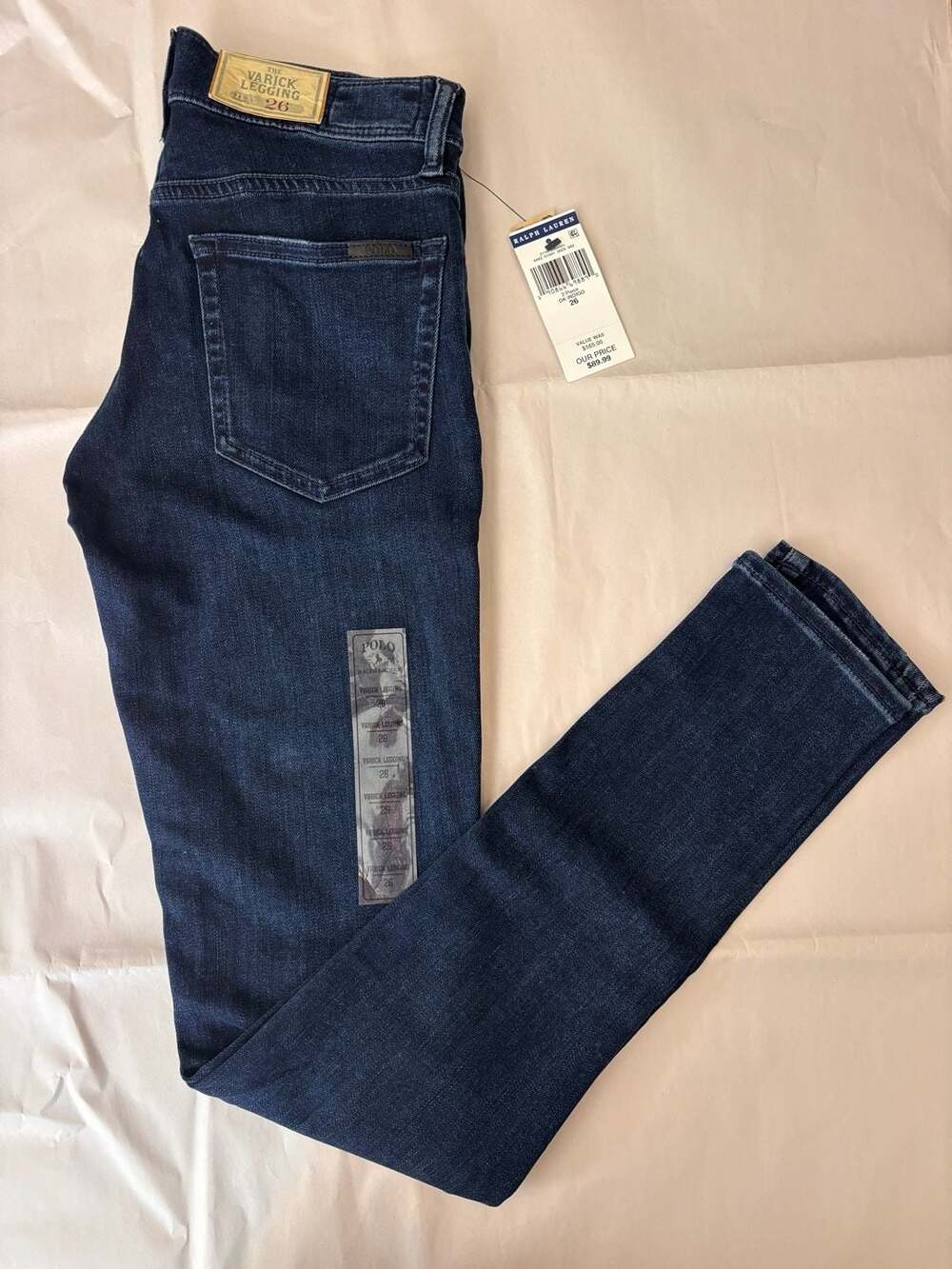 Polo Ralph Lauren The Varick Legging Dark Indigo Denim Jeans Size 26 DK INDIGO